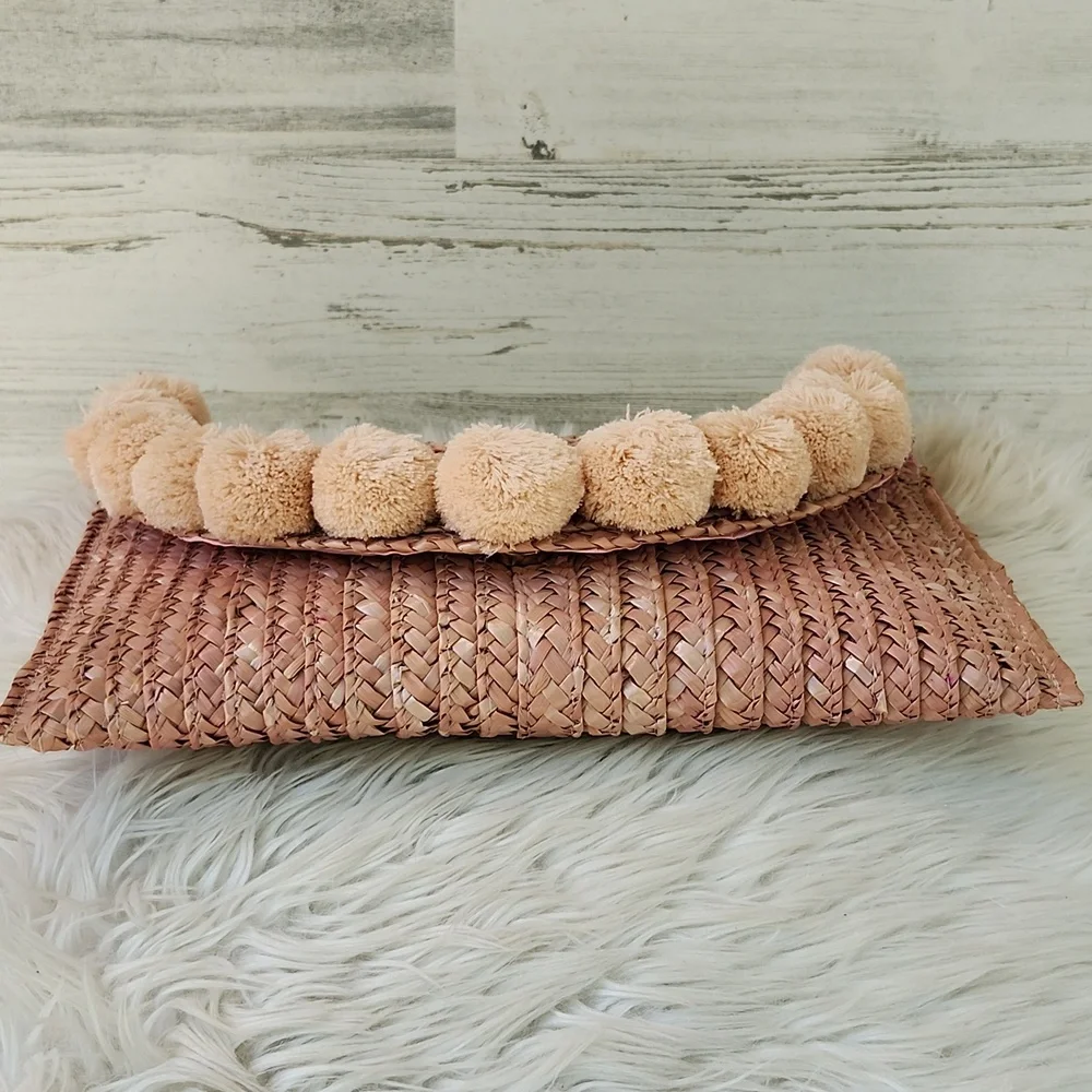 NWT SHIRALEAH FORTUNA STRAW CLUTCH - Picture 5 of 11